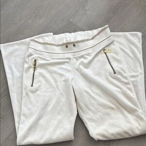White Pants with Gold Accents